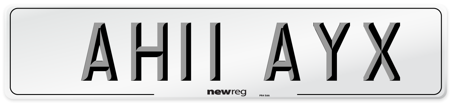 AH11 AYX Number Plate from New Reg